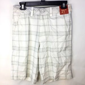 Mossimo Mens Hybrid swim shorts grey plaid